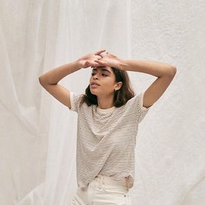 Madewell Hemp Relaxed Drapey Tee in Stripe